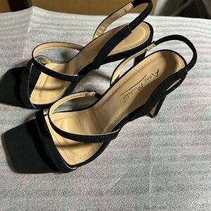 Anne Michelle Black Strappy Sandals